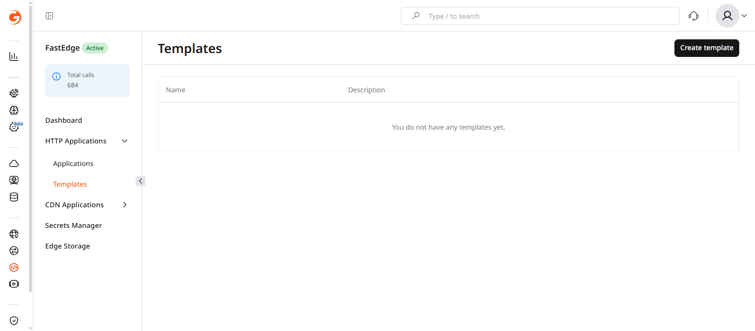 Create template button